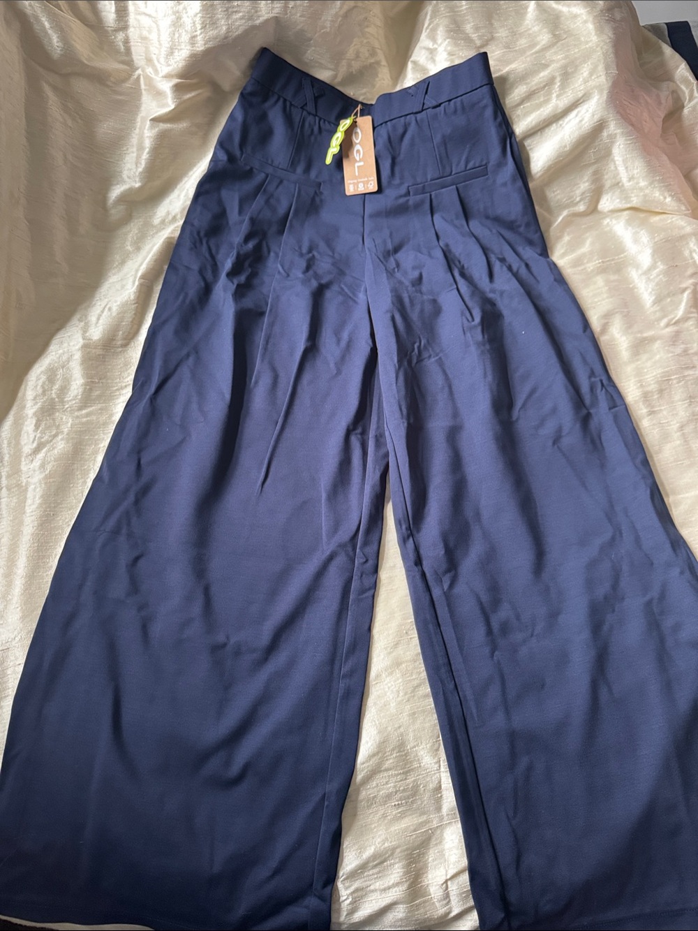 OGL Navy High-Rise Wide Leg Pants